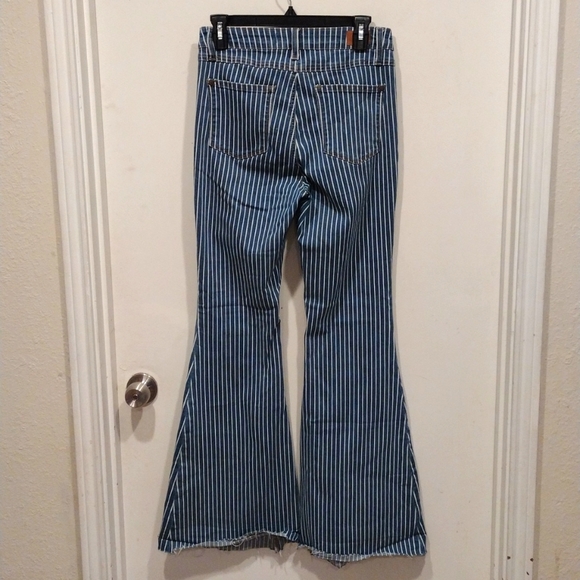 Judy Blue Stripe Super Flare High Waist Ruby Ya Ya Shirley Jeans 5/27-Boho - Picture 5 of 9